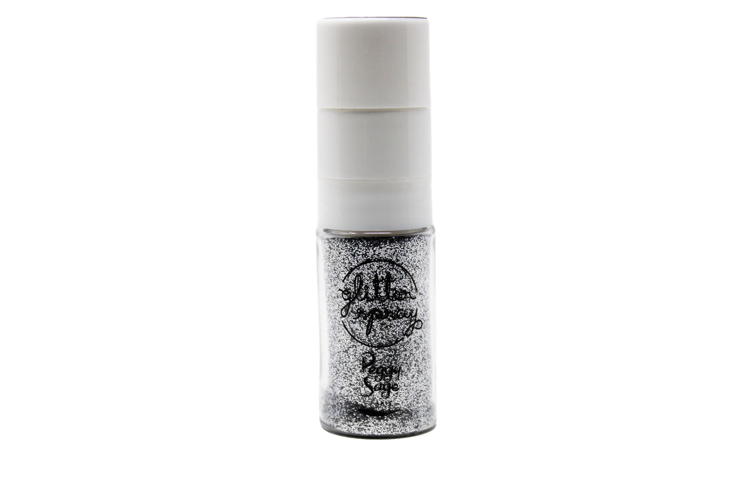 

Peggy Sage Silver Glitter Spray for Nail Art, 14 grams.