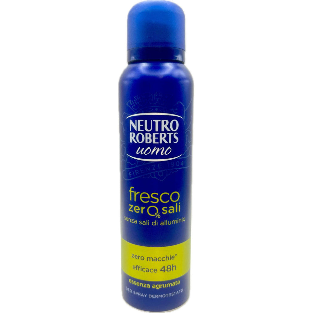Neutro Roberts Uomo Fresco Zero Sali Deodorante Spray Essenza Agrumata 150 ml