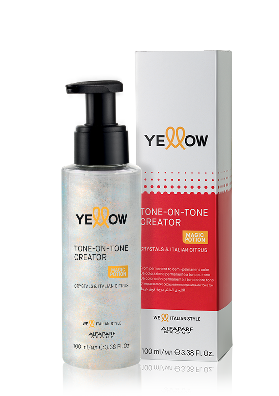 

Alfaparf Yellow Tone On Tone Creator Additivo is a 100 ml tone-on-tone additive for hair coloring. 
