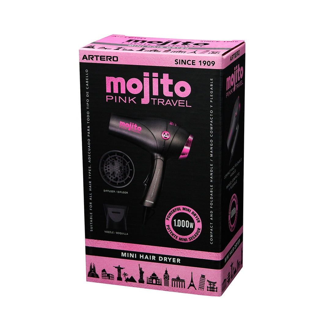 

"Artero Mojito Pink Travel 1000 W Hair Dryer for Travel"