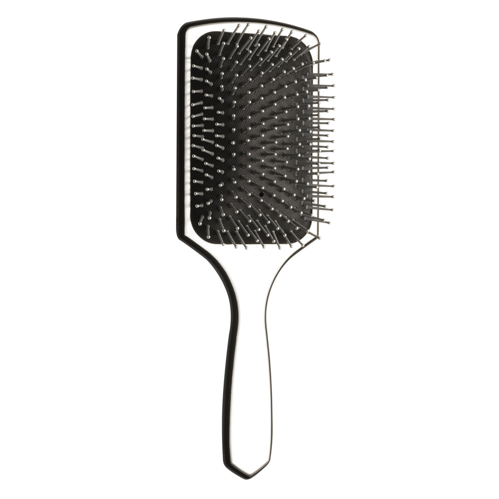 

"Aurore Flat Brush Soft Touch Handle Silver Color"