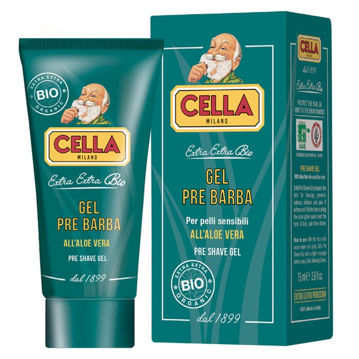Cella Gel Pre Barba Per Pelli Sensibili Bio All'Aloe Vera 75 ml