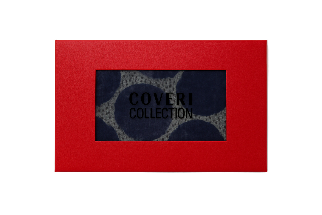 Enrico Coveri Foulard A Pois Blu Con Confezione Regalo