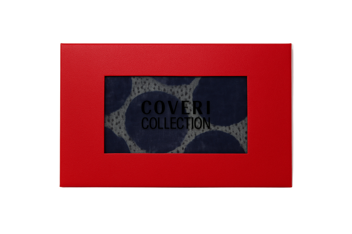Enrico Coveri Foulard A Pois Blu Con Confezione Regalo