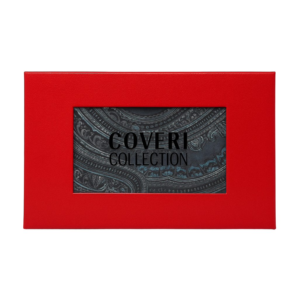 Enrico Coveri Foulard Paisley Grigio E Azzurro Con Confezione Regalo