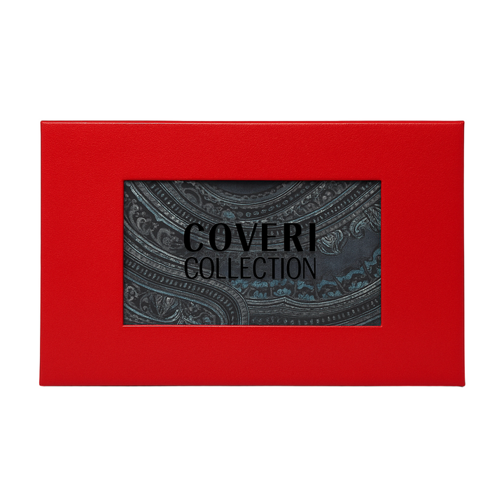 Enrico Coveri Foulard Paisley Grigio E Azzurro Con Confezione Regalo