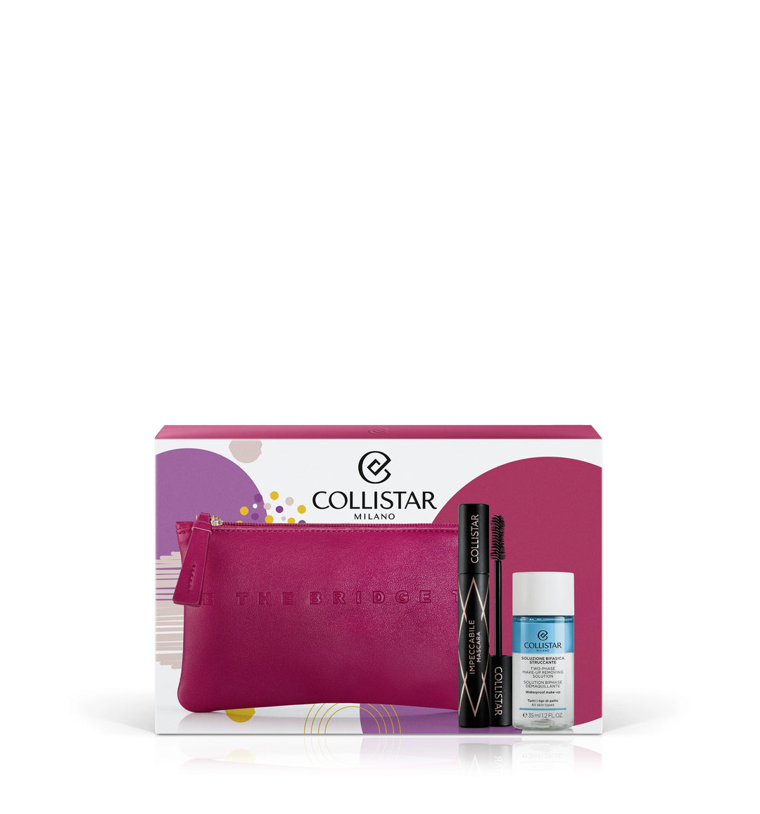 

Collistar Impeccabile Mascara Ultra Black Set + 35 ml Biphase Make-up Remover Solution + The Bridge Beauty Bag