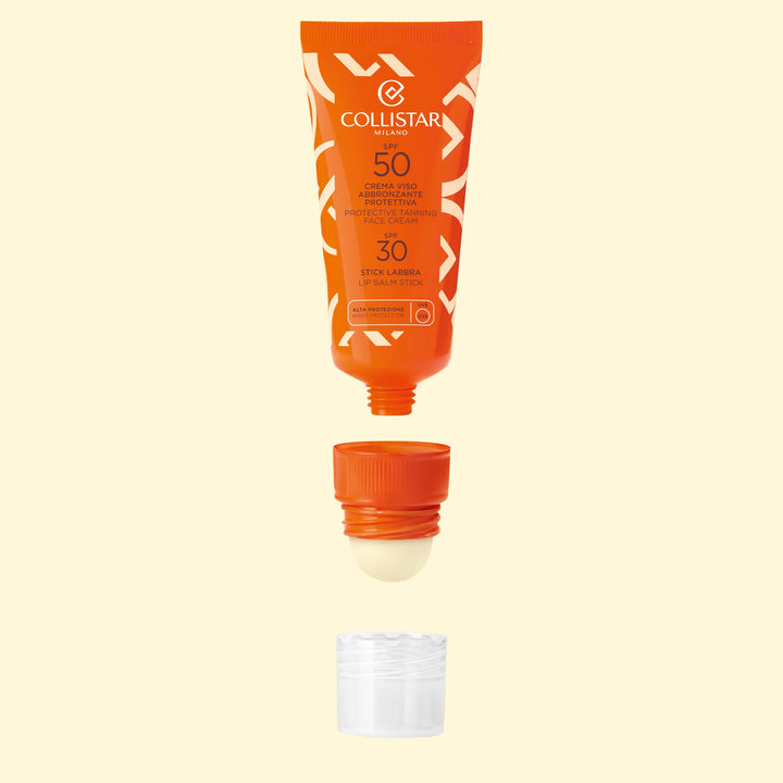 Collistar Crema Viso Abbronzante Protettiva SPF 50 + Stick Labbra SPF 30