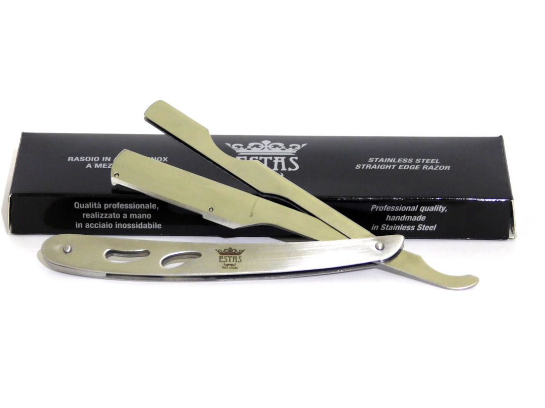 

These are half-blade steel barber razors.