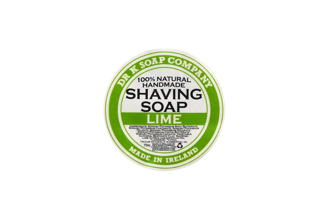 
The Dr K Soap shaving soap in Lime Duro 70 grams is a bar soap for shaving.