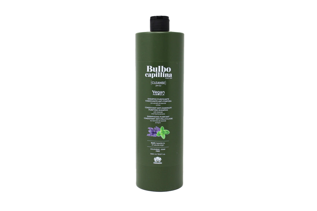 Farmagan Bulbo Capillina Formula Vegan Cleanse Shampoo Per Capelli Purificante Coadiuvante Anti Forfora 1000 ml