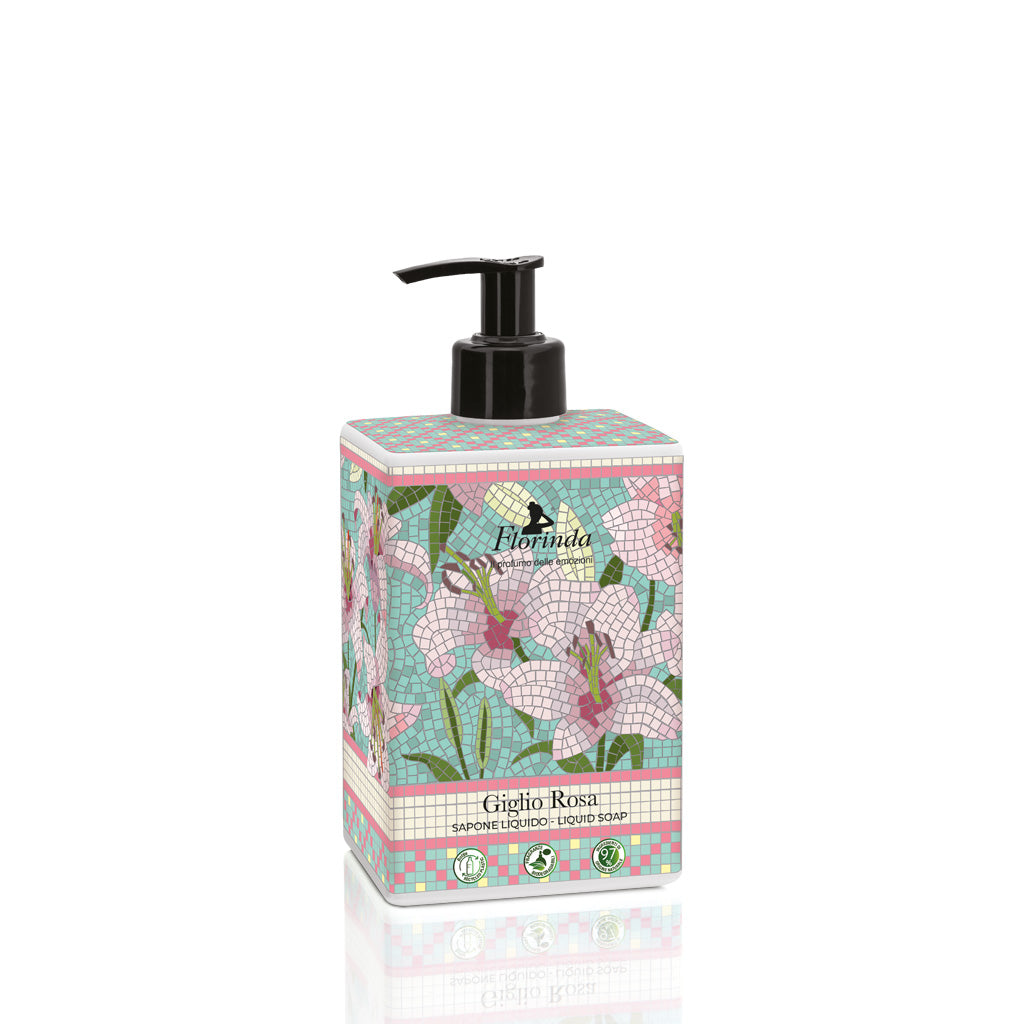 Florinda Italian Mosaics Liquid Soap Lily Rose For Hands And Body 500 ml