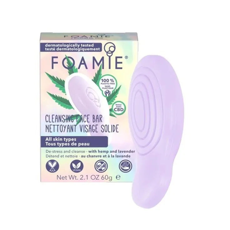 

Foamie Solid Face Soap For All Skin Types I Beleaf In You With Hemp Oil And Lavender 60g