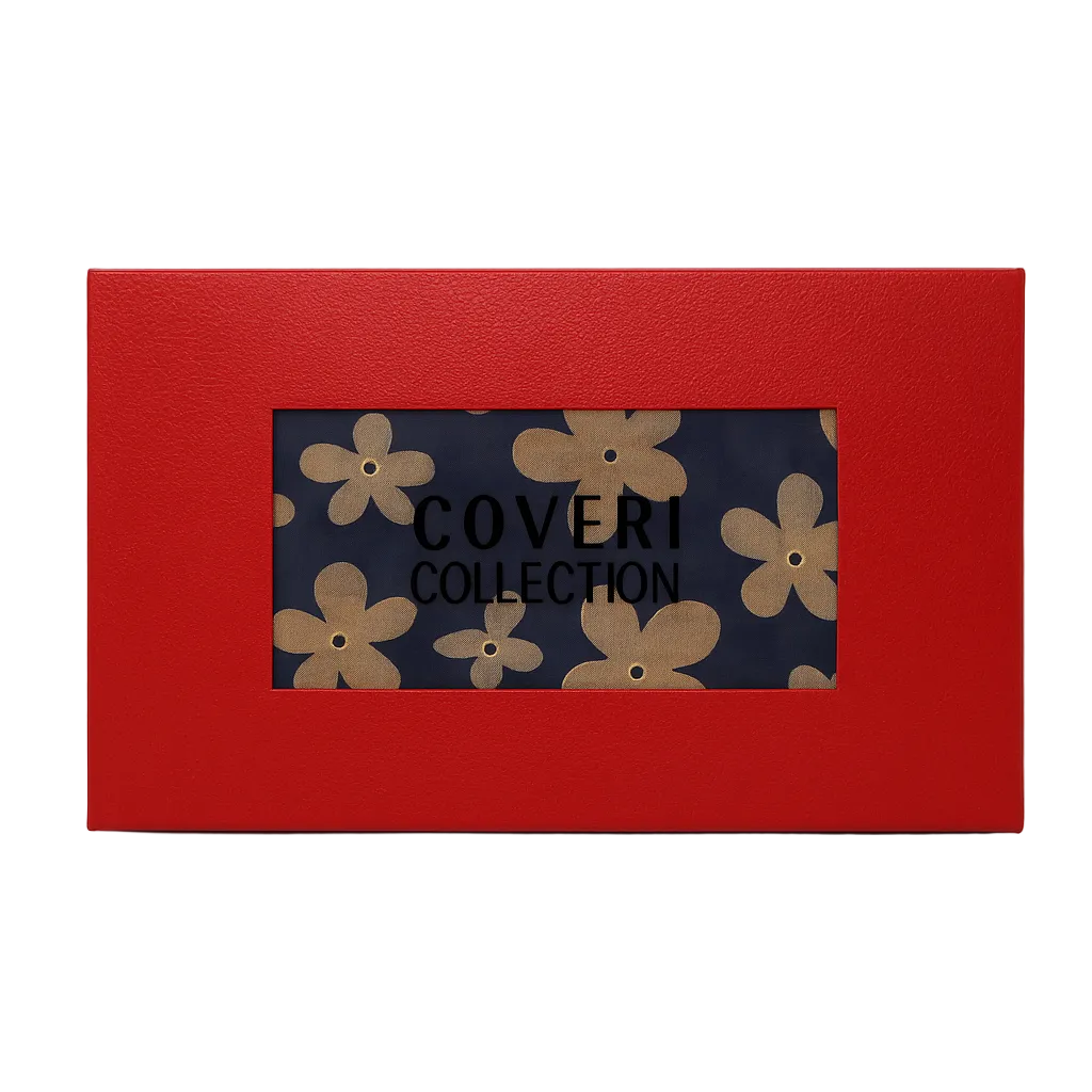 Enrico Coveri Foulard Floreale Blu e Beige Con Confezione Regalo