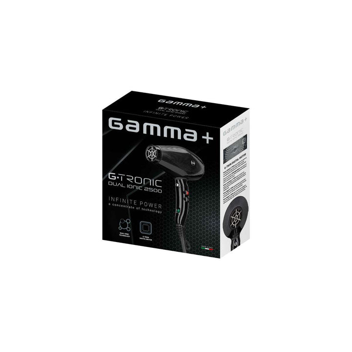 GammaPiù G-Tronic Dual Ionic 2500 Asciugacapelli Porfessionale Con Motore Digitale G-Tron Nero