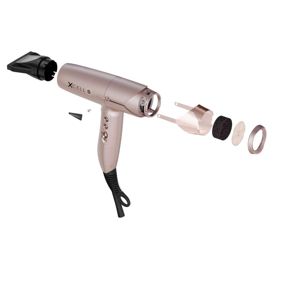 

GammaPiù XCell Bactericidal Ultra Light Hair Dryer with Digital Motor and Ionic Technology 1600 W Gold Rose