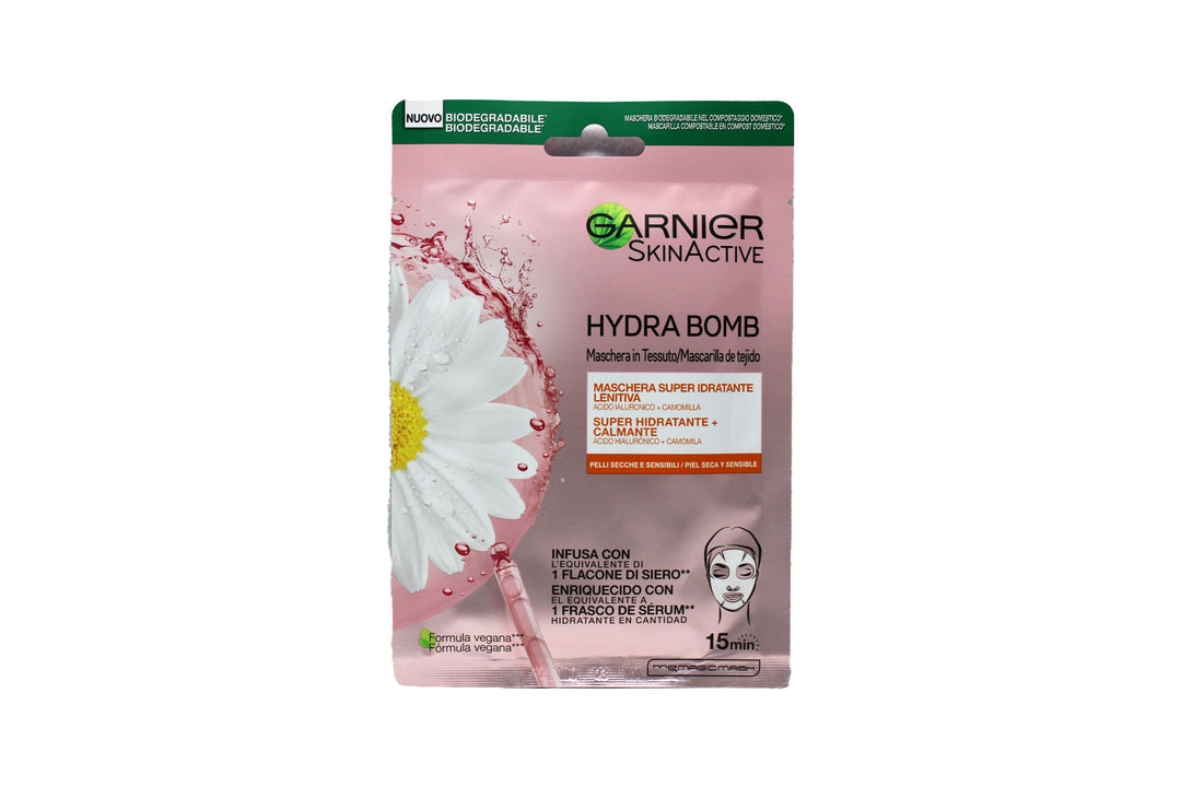 

Garnier SkinActive Hydra Bomb Disposable Face Mask Super Moisturizing and Soothing For Dry and Sensitive Skin 28g
