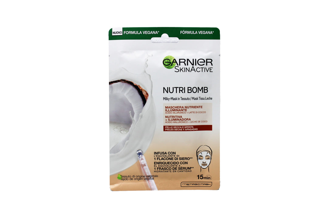 Garnier SkinActive Nutri Bomb Maschera Viso Monouso Nutriente Illuminante Per Pelle Secca E Spenta 28 gr