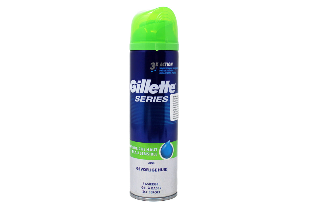 Gillette Series Schiuma Gel Da Rasatura Tripla Protezione Per Pelli Sensibili Con Aloe 200 ml