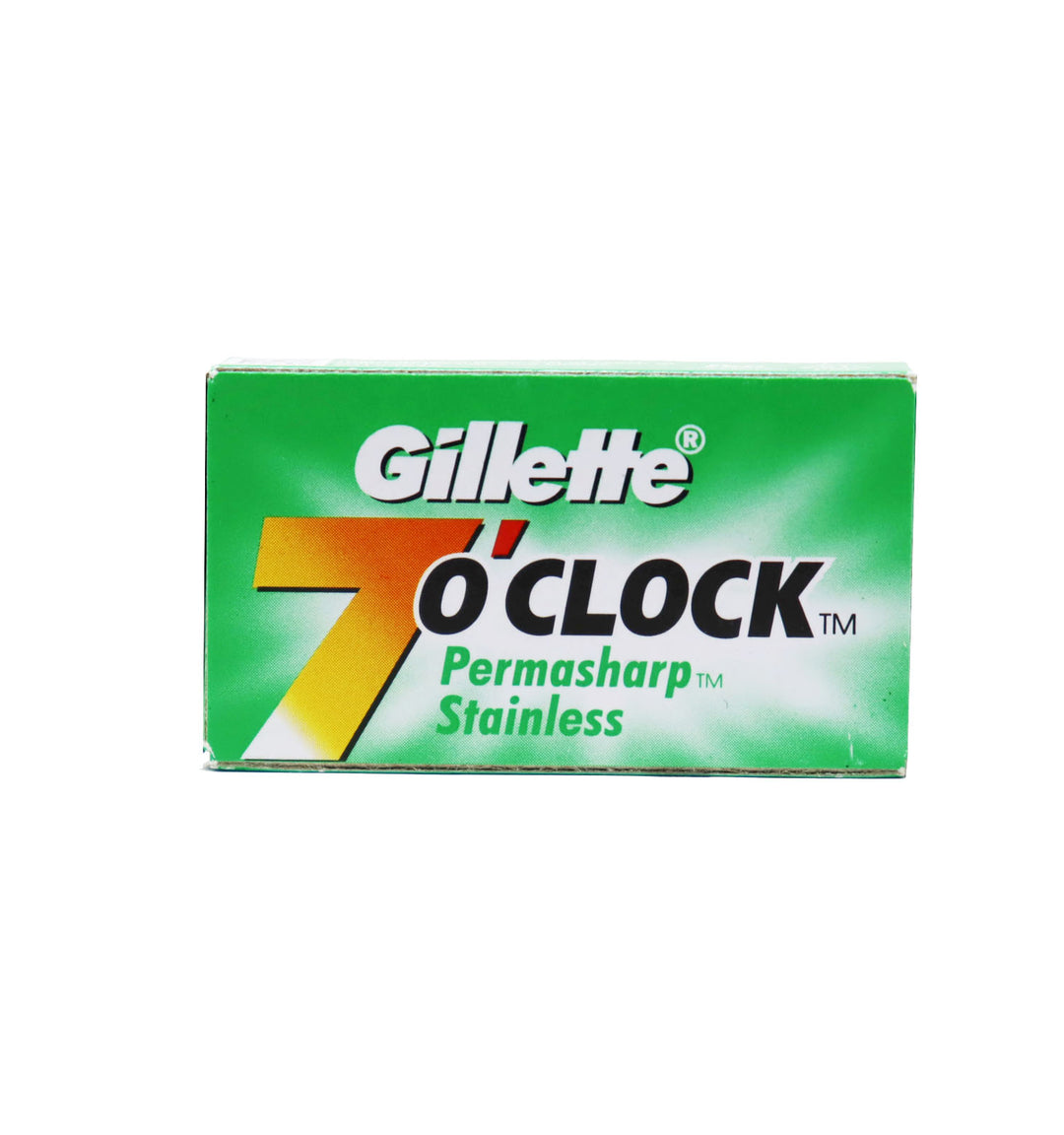 It is a pack of 10 Gillette 7'O Clock Permasharp Stainless razor blades.