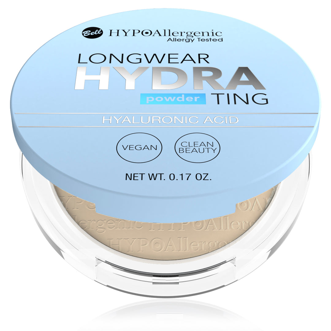 

Hypoallergenic Hydra Powder Compact Powder with Hyaluronic Acid in 01 Nude Color.