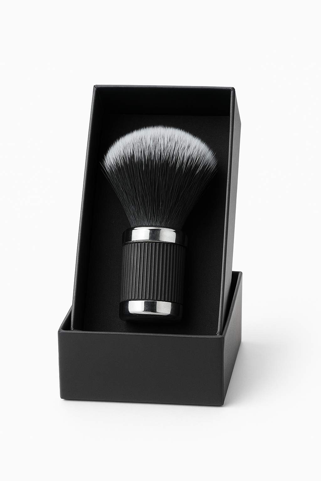 VanityStock  Black Steel Pennello Da Barba In Fibra Sintetica