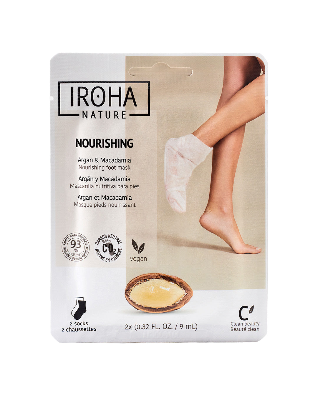 

Iroha Nature Socks Nutrient Mask For Feet With Argan Oil and Macadamia 2 Pieces x 9 ml