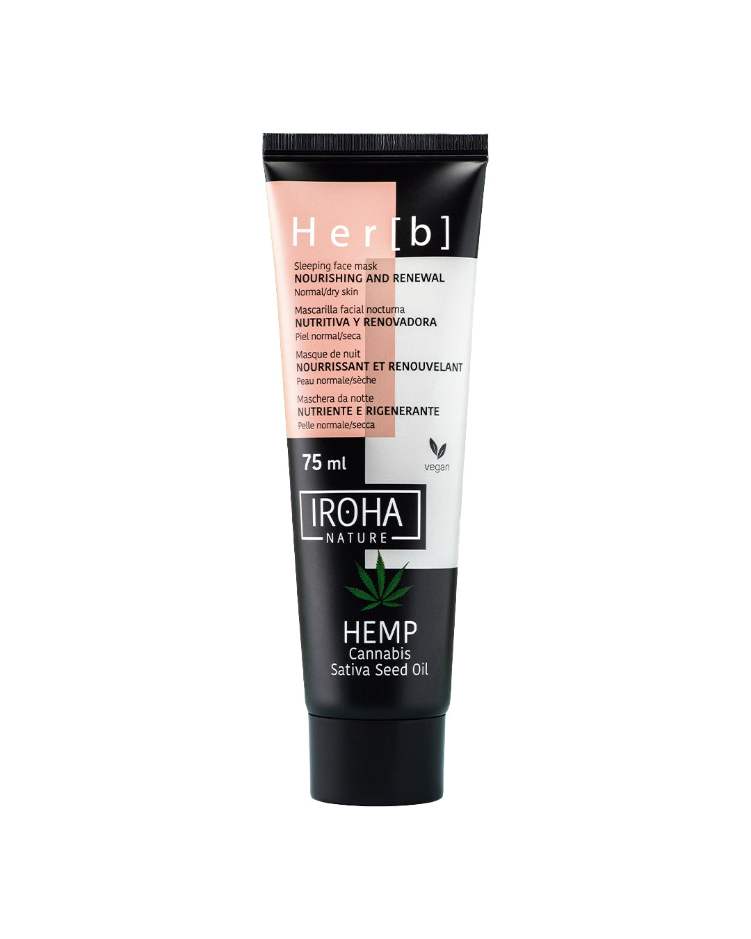 

Iroha Nature Nourishing and Regenerating Night Face Mask with Cannabis Seed Oil + Hyaluronic Acid + Vitamin C 75 ml.