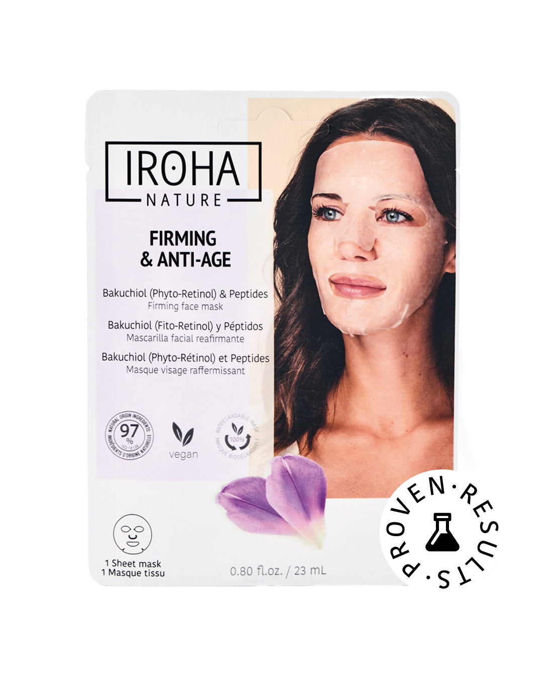 

Iroha Nature Disposable Intensive Lifting and Anti-Aging Fabric Face Mask with Bakuchiol and Peptides 1 piece 23 ml