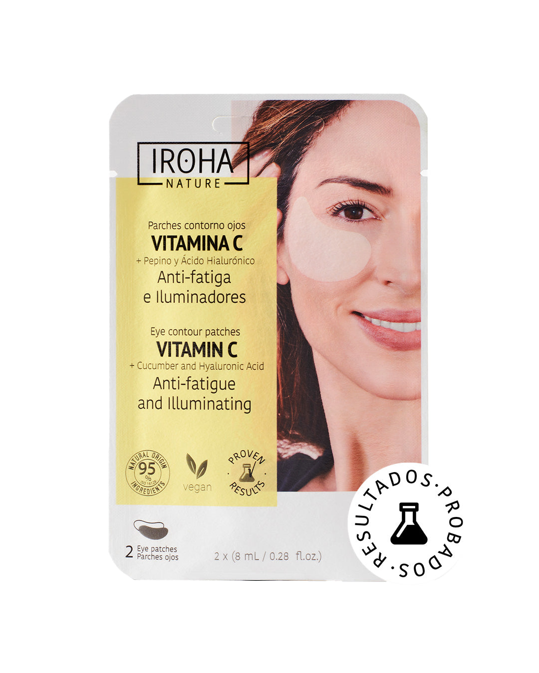 

Iroha Nature Eye Patches Anti-Fatigue and Illuminating with Vitamin C, Cucumber, and Hyaluronic Acid 2 pack x 8 ml.