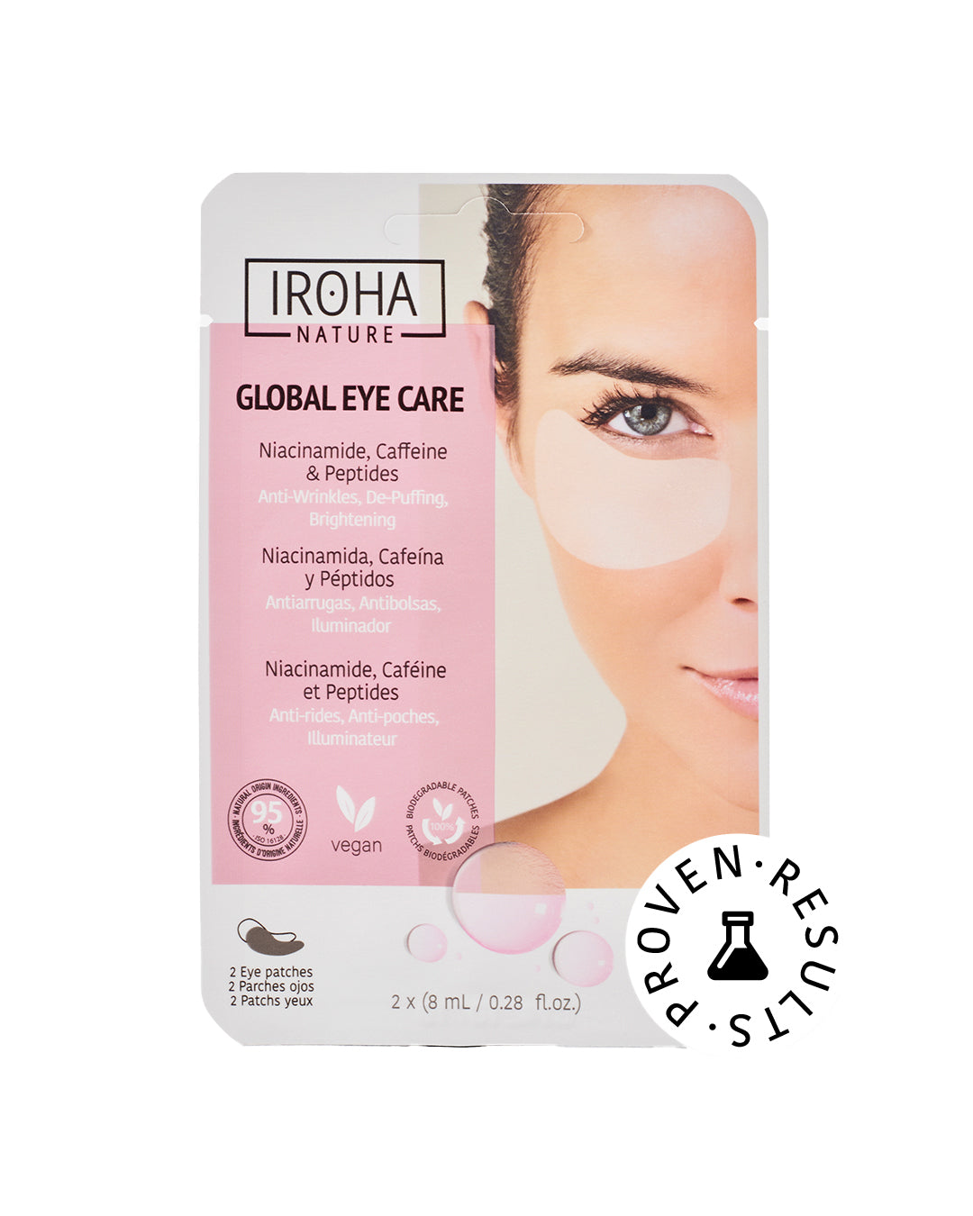 

"Iroha Nature Eye Patches with Niacinamide Caffeine and Peptides, Anti-Wrinkle, Dark Circles and Brightening 2 pcs x 8ml" 