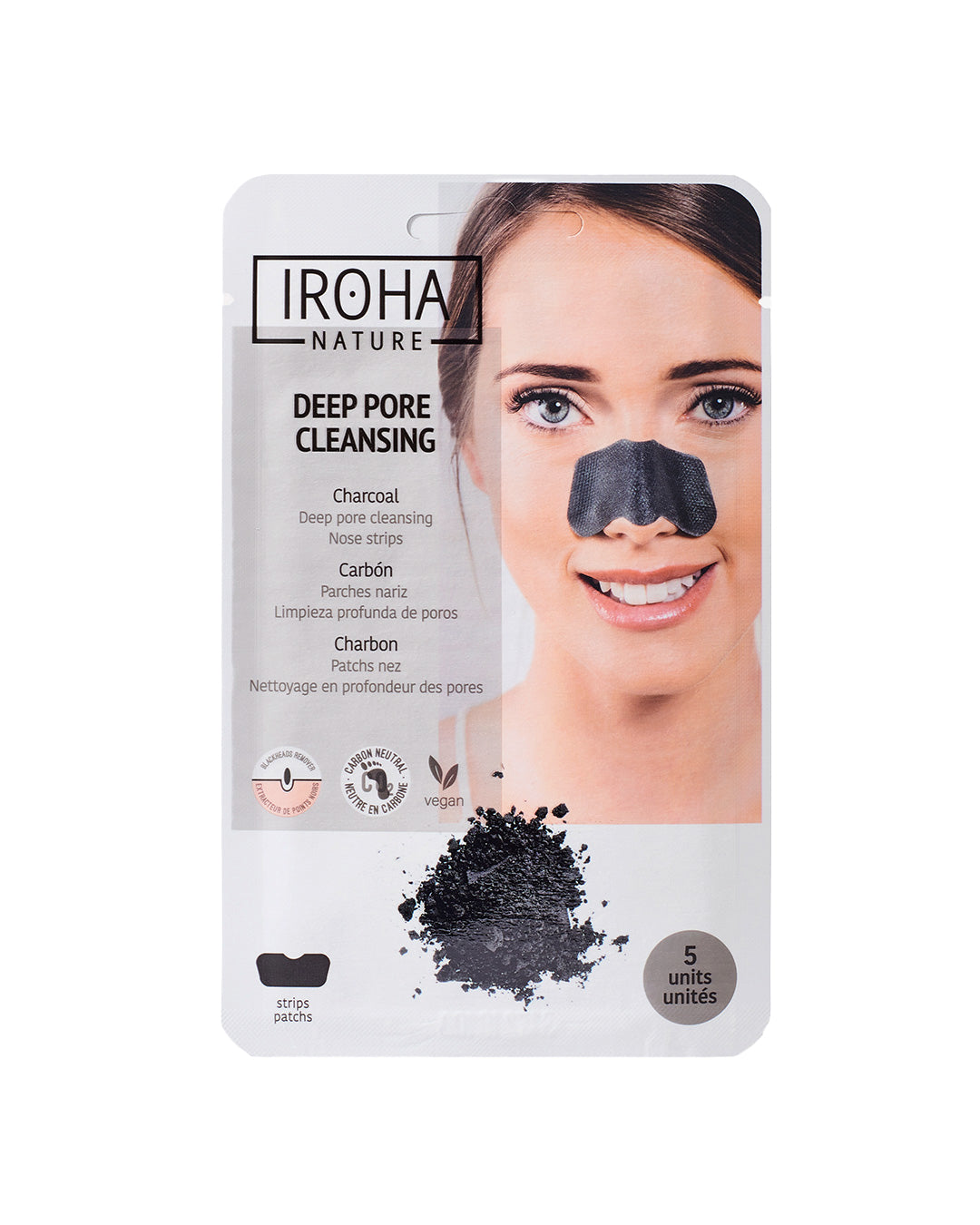 

Iroha Nature Deep Pore Cleansing Patches with Activated Charcoal, 5 pieces