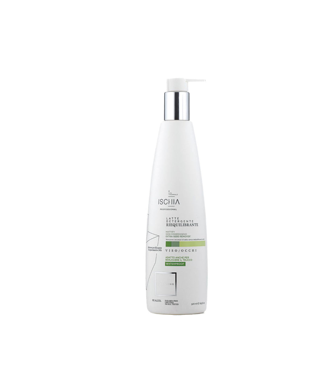 

Ischia Thermal Water Cleansing Milk for Face and Eyes, Rebalancing for Combination and Oily Skin 500 ml.