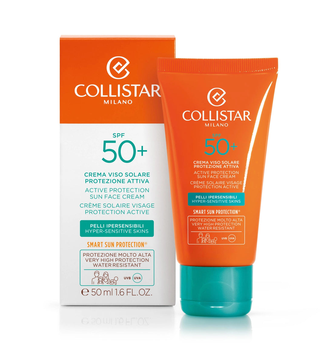 

Collistar Active Sun Protection Face Cream for Hypersensitive Skin SPF 50+ 50 ml