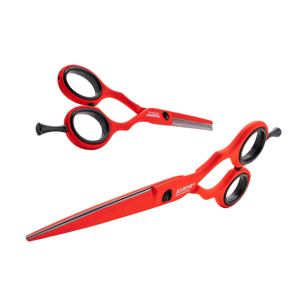 

Kiepe Professional Kit Cutting Scissors and Thinning Scissors Red Passion 5.5"