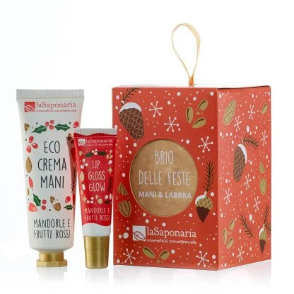 La Saponaria Lanterna Brio Delle Feste Crema Mani & Lipgloss Glow Labbra