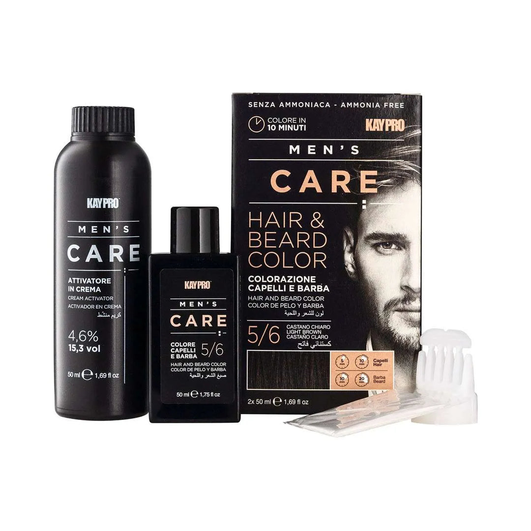 KayPro Men's Care Colorazione Capelli E Barba 5/6 Castano Chiaro 2 pz x 50 ml