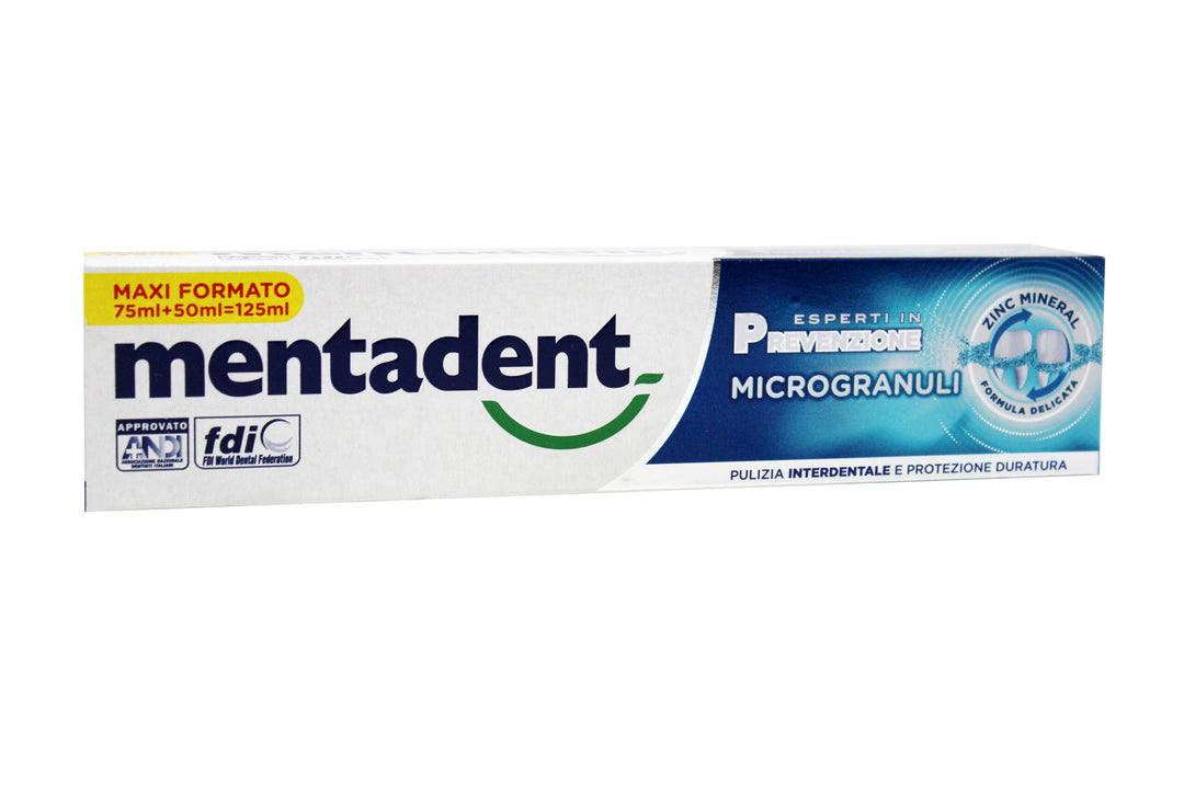 

Mentadent Toothpaste with Microgranules Gentle Formula Maxi Size 125 ml