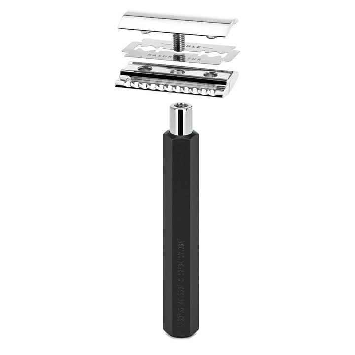 

Hexagon Graphite Closed Comb Safety Razor by Muhle