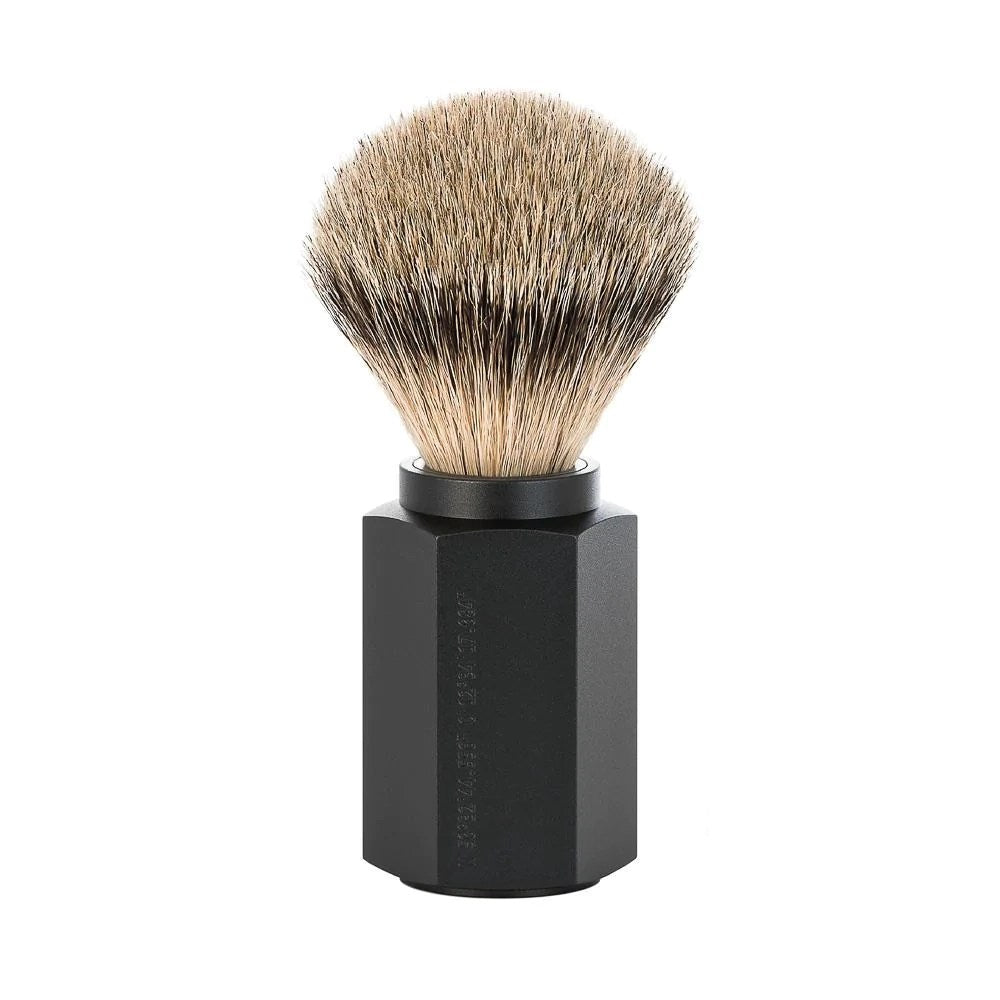 

Muhle Brush for Shaving 091 Hexagon Graphite in Pure Badger Silvertip