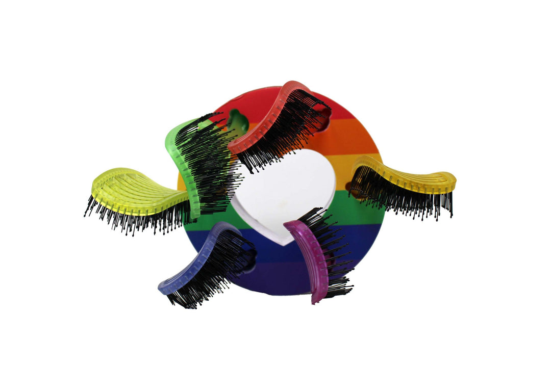 

Olivia Garden's Detangle Brush, Medium Hair, Pride Edition Display of 6 pieces.