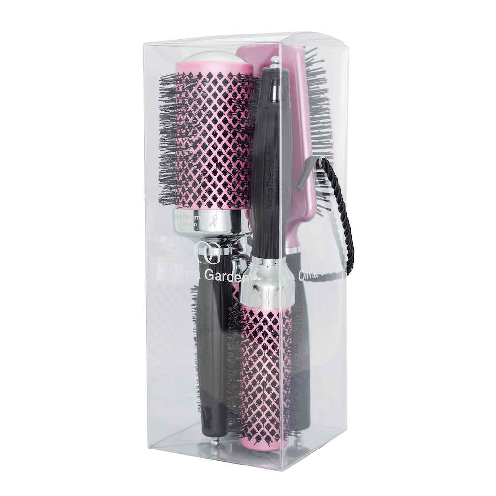 

Olivia Garden Nano Thermic Think Pink Ionic Ceramic Brush Kit 4 Brushes