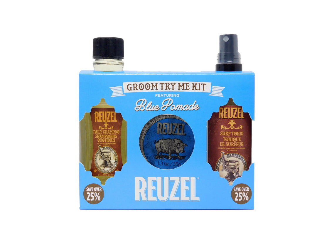 

Pomade is a must-have styling product for men, and now you can try out our Reuzel Blue pomade with this convenient kit.