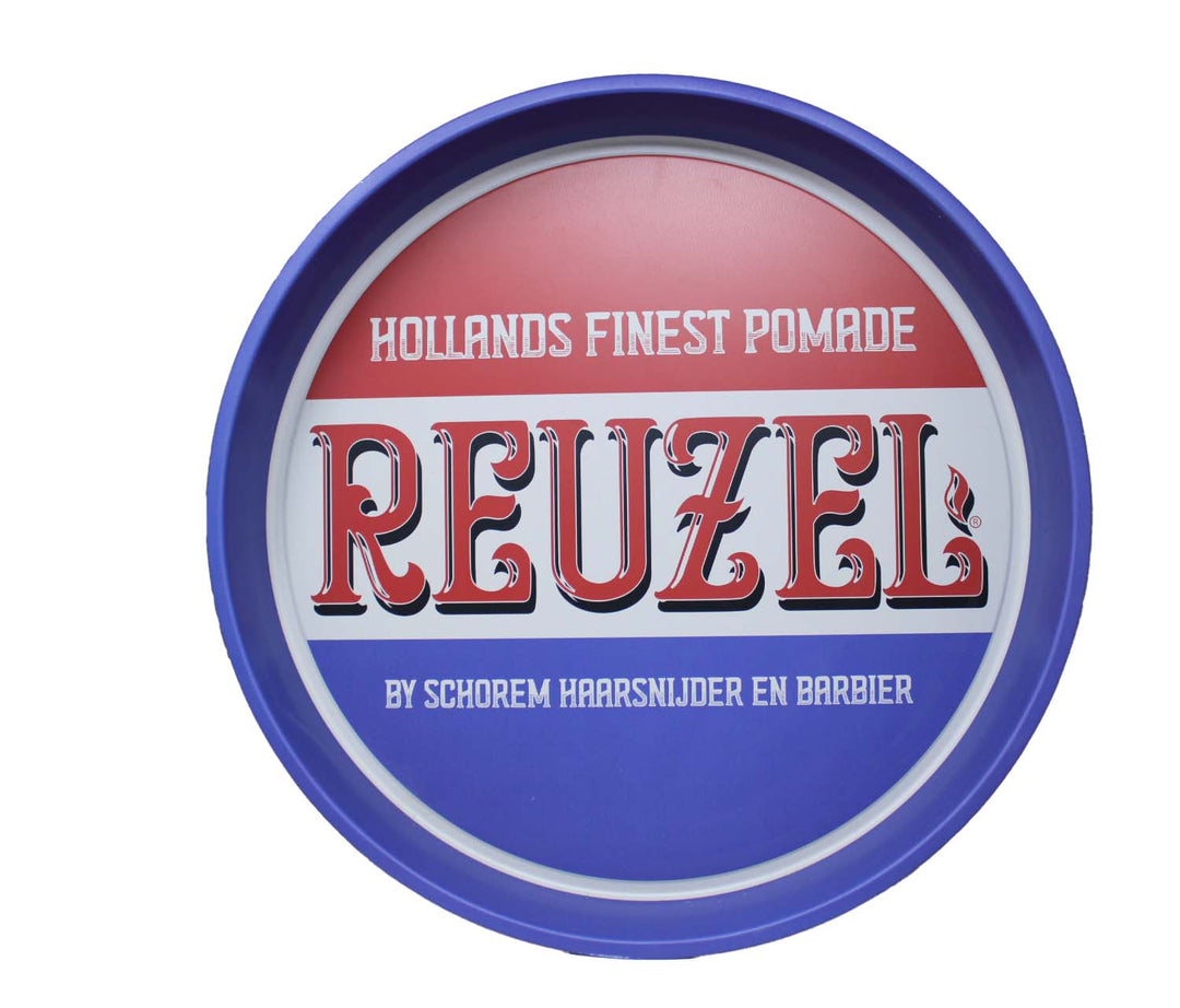 Reuzel Round Tray In Red And Blue Metal