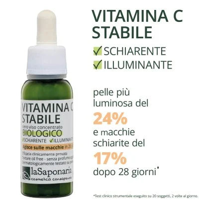 Saponaria Stable Vitamin C Concentrated Organic Illuminating and Anti-Stain Face Serum 30 ml