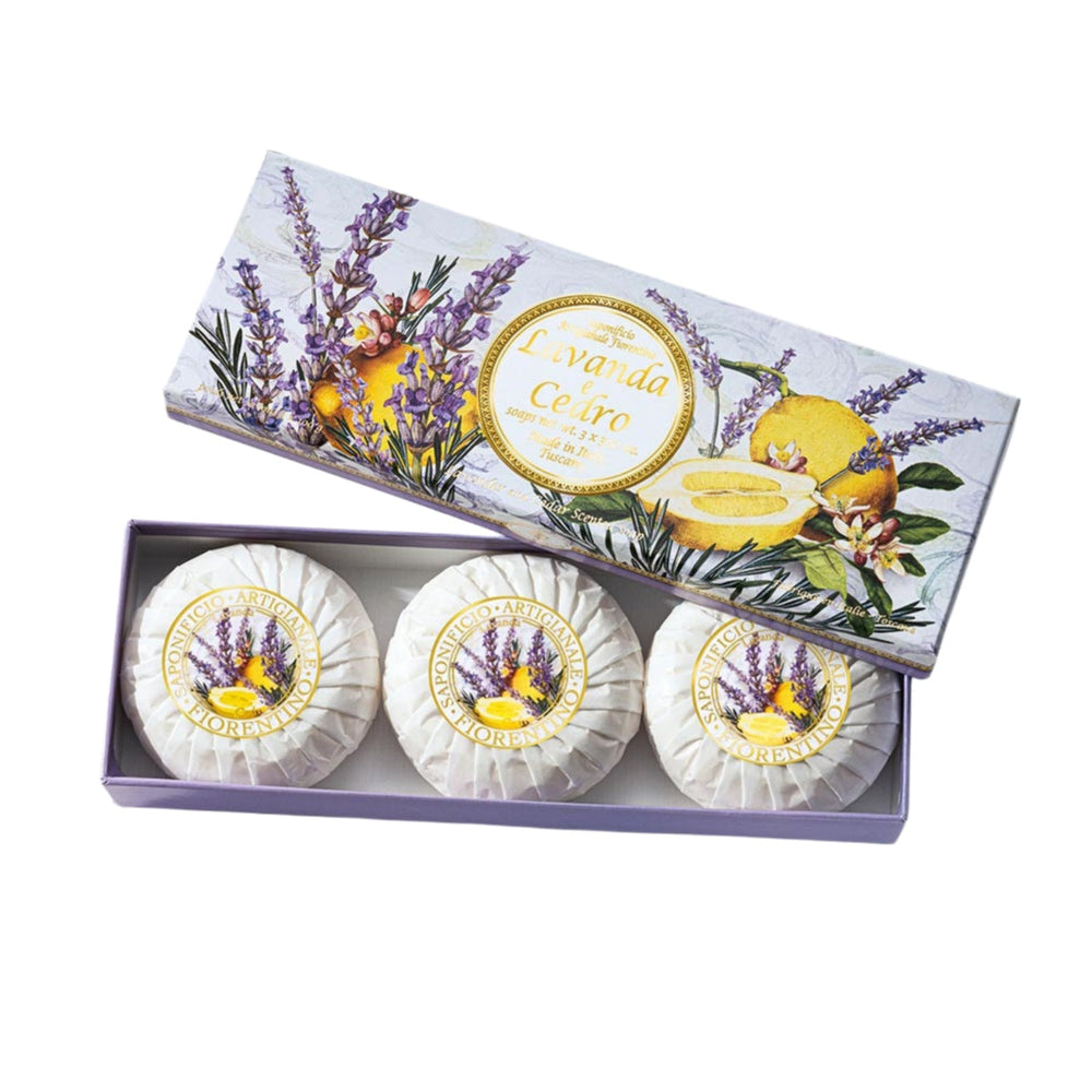Saponificio Artigianale Fiorentino Set Sapone Capri Lavanda E Cedro 3 pz da 100 gr