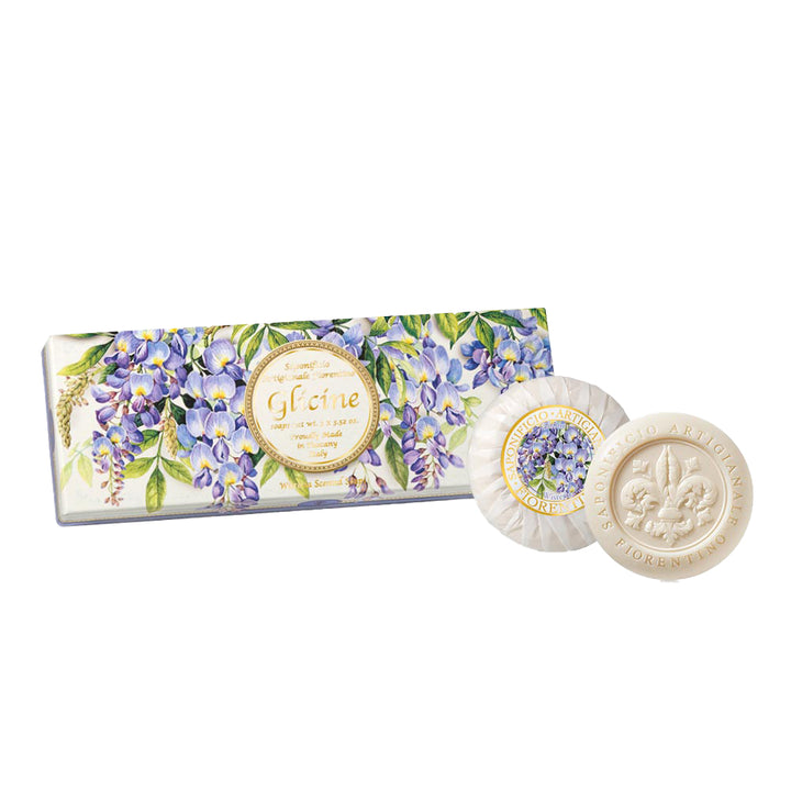 Saponificio Artigianale Fiorentino Set Sapone Al Glicine 3 pz da 100 gr