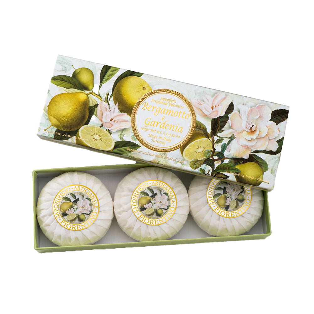 Saponificio Artigianale Fiorentino Set Sapone Bergamotto E Gardenia 3 pz da 100 gr