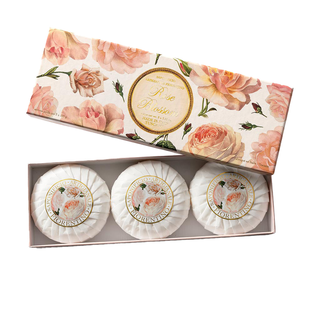 Saponificio Artigianale Fiorentino Set Sapone Rose Blossom 3 pz da 100 gr