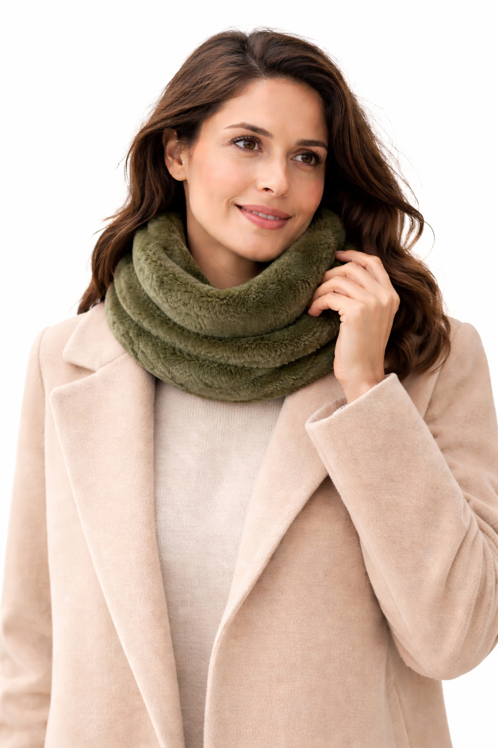 Olivegrüner Loop-Schal